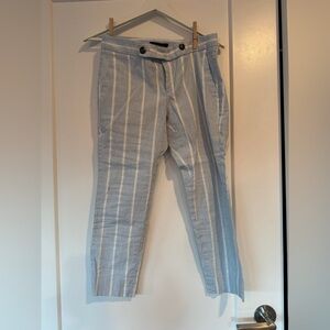 Banana Republic Striped Blue Linen blend Pants